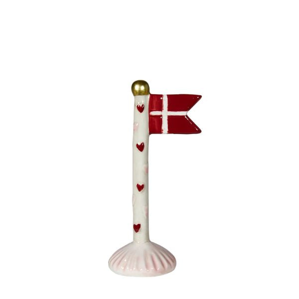 Flag 14 cm - Røde hjerter - Speedtsberg
