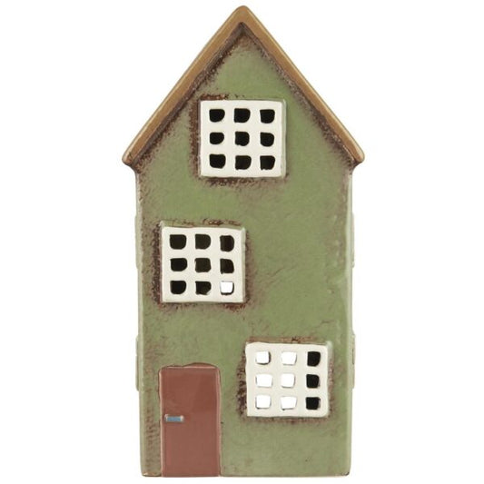 Hus t/ fyrfadslys - Grøn/brun 27639 - Ib Laursen