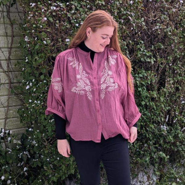 Wendy skjorte - Raspberry - Lecoco 