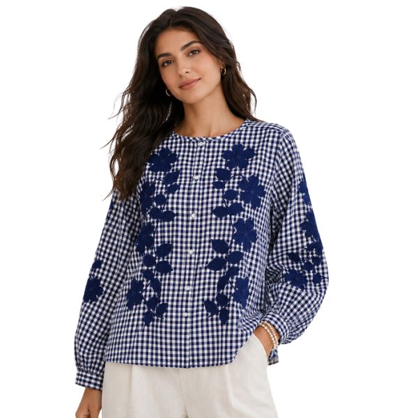 Tyra bluse - Navy - by Lund