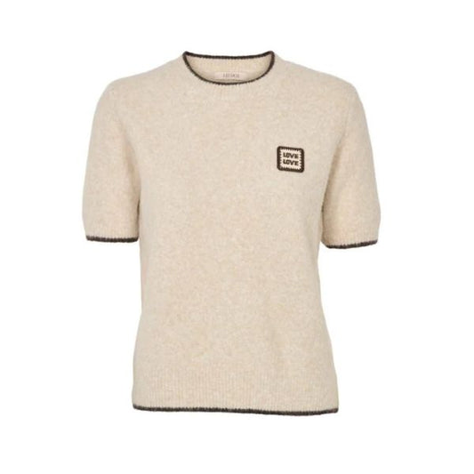 Caroline kortærmet strik - Off white - Lecoco