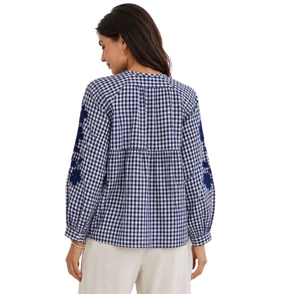 Tyra bluse - Navy - by Lund