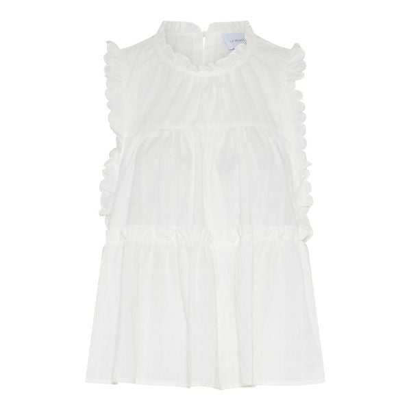 Julie frill top - White - La Róuge