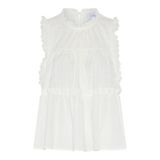 Julie frill top - White - La Róuge