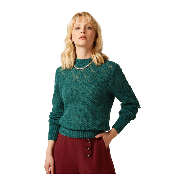 Jeanie yoke sweater - Spruced - King Louie