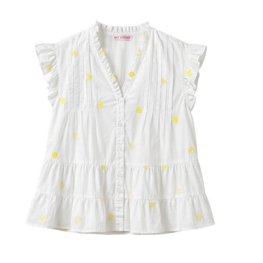 Micado bluse - Gule hjerter - Not Sisters