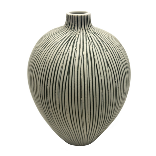 Ebba vase - Grå stribe - Lindform