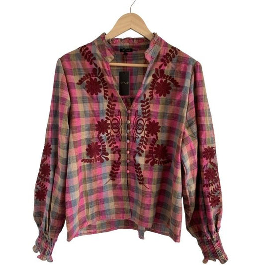 Skakternet skjorte - Burgundy - Qnuz