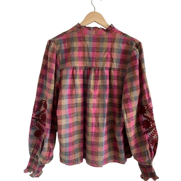 Skakternet skjorte - Burgundy - Qnuz