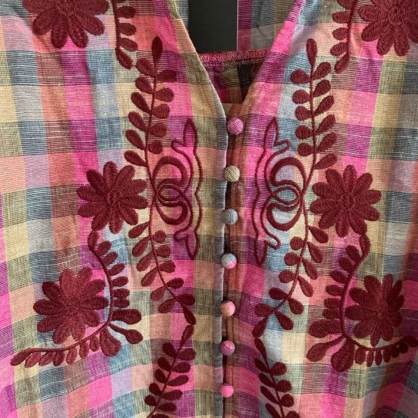 Skakternet skjorte - Burgundy - Qnuz