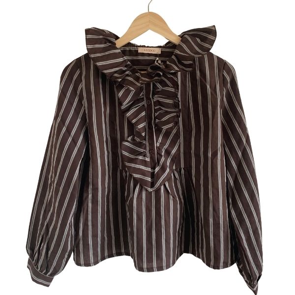 Maggie bluse m. flæser - Choco - Lecoco