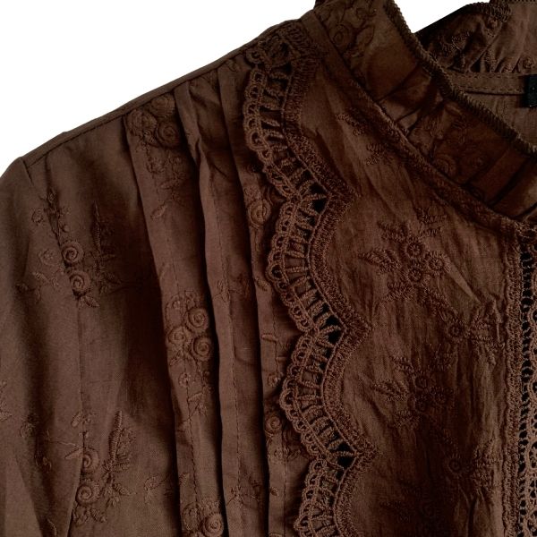 Lace skjorte - Marron - Qnuz