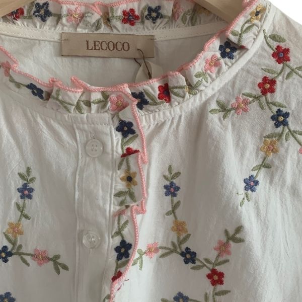 Lenea skjorte m. blomster - Hvid - Lecoco