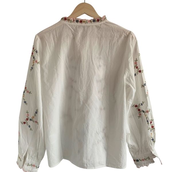 Lenea skjorte m. blomster - Hvid - Lecoco