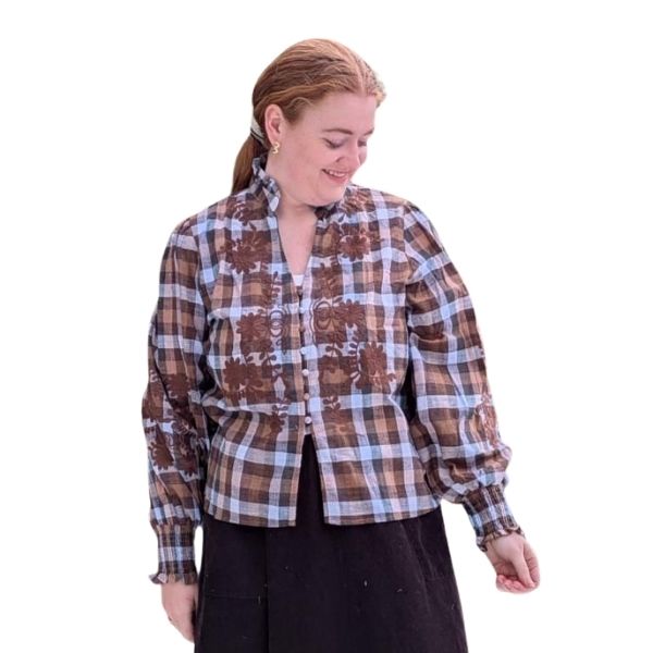 Skakternet skjorte - Marron - Qnuz
