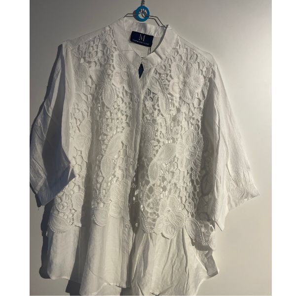 Lace skjorte - Hvid - Marc Lauge