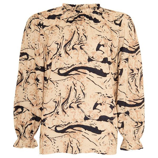 Bailey bluse - Sand print - Ofelia
