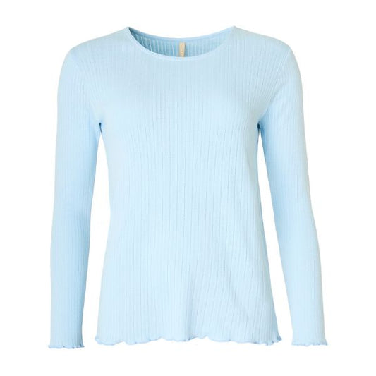 Maj hulmønster bluse - Lyseblå - Ofelia