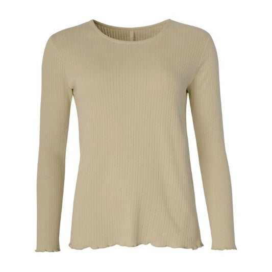 Maj hulmønster bluse - Latte - Ofelia