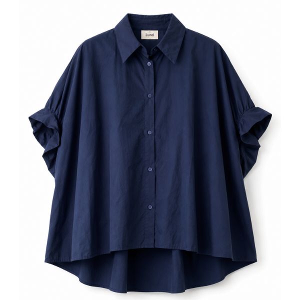 Alina oversize skjorte - Navy - By Lund
