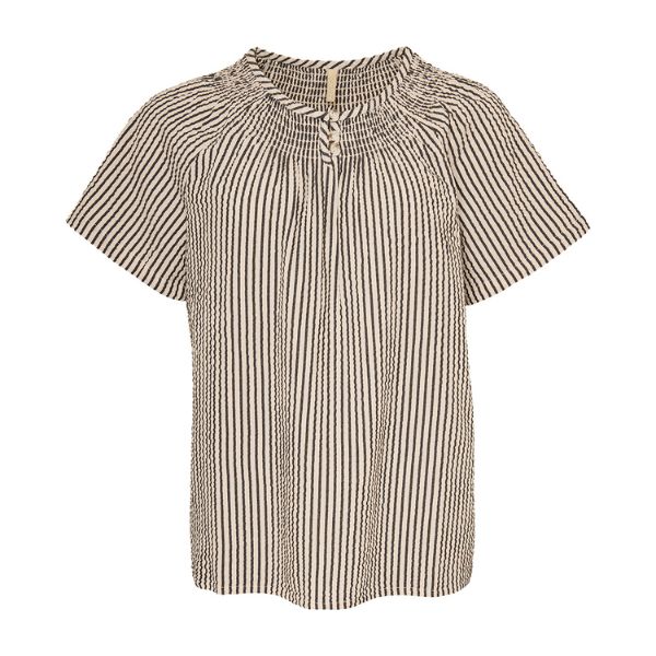 Anja bluse - Sand striber - Ofelia