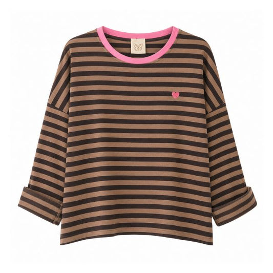Bluse - Brune striber - Boho Love
