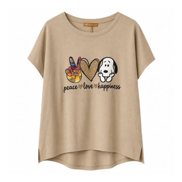 T-shirt Snoopy - Beige -Boho Love