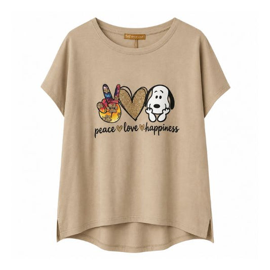 T-shirt Snoopy - Beige -Boho Love