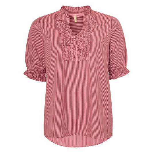 Damie bluse - Røde striber - Ofelia