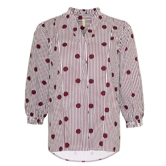 Polka skjorte - Bordeaux - Ofelia