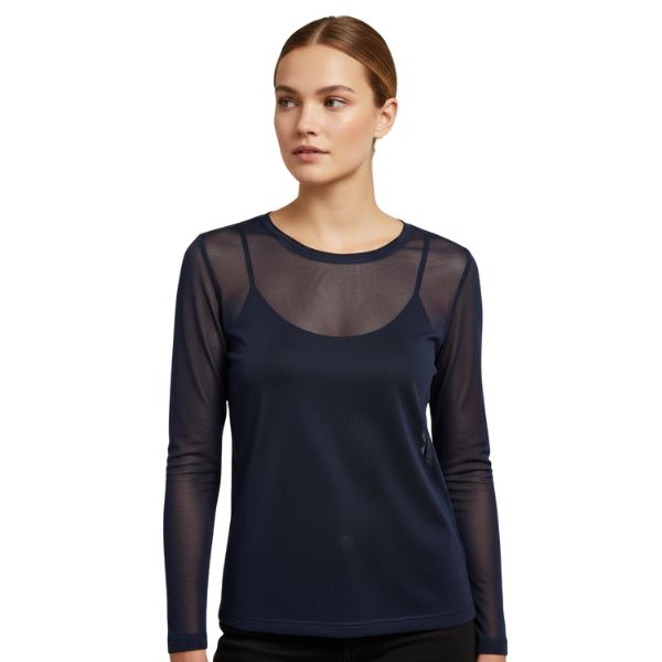 Gitti mesh bluse - Navy - Ofelia