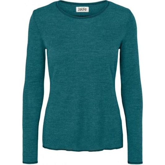 Merinould bluse - Turkis - Jalfe