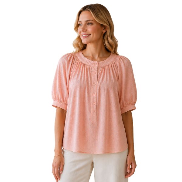 Bluse - Rosa m. sølvtråde - Boho love