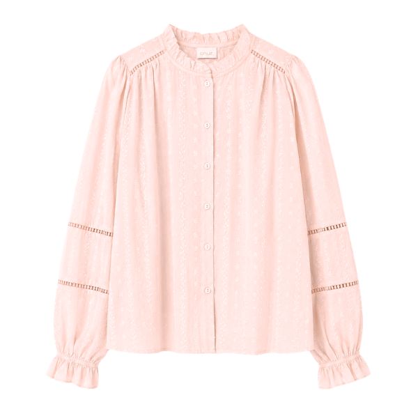 Ensfarvet skjorte - Rosa - Qnuz