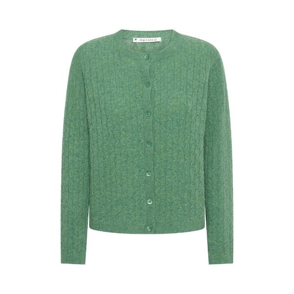 Carroll merino cardigan - Grass - Mansted