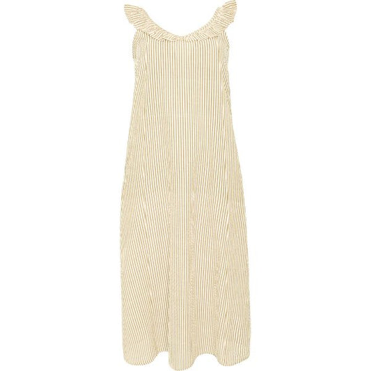 Silke kjole - Beige striber - Ofelia