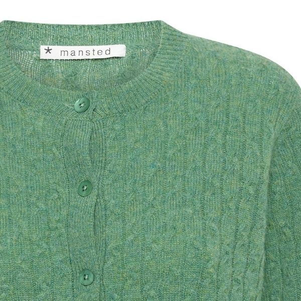 Carroll merino cardigan - Grass - Mansted