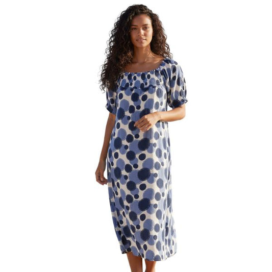 Holly kjole - Blå print - Ofelia