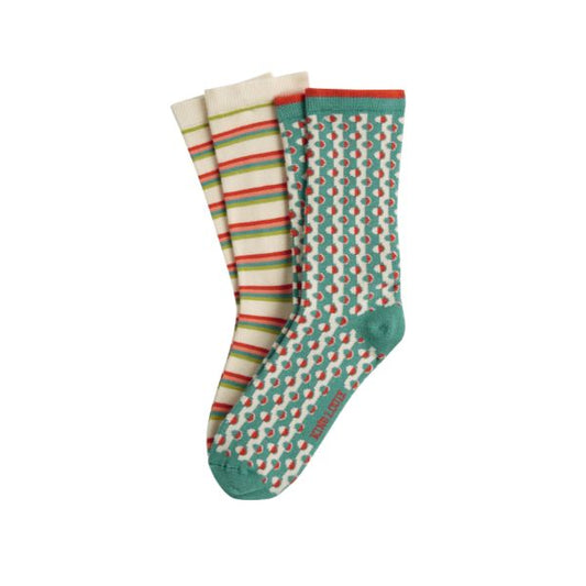 Socks 2-pak Cosette - Matcha green - King Louie