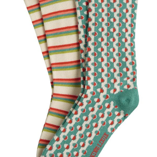 Socks 2-pak Cosette - Matcha green - King Louie