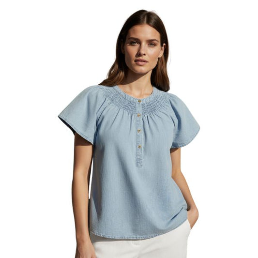 Iben bluse - Lys denim - Ofelia