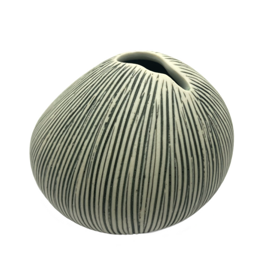 Lindform vase - asti grå stribe L5
