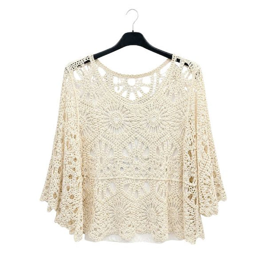 Hulmønster bluse - Sand - Lisbeth Merrild