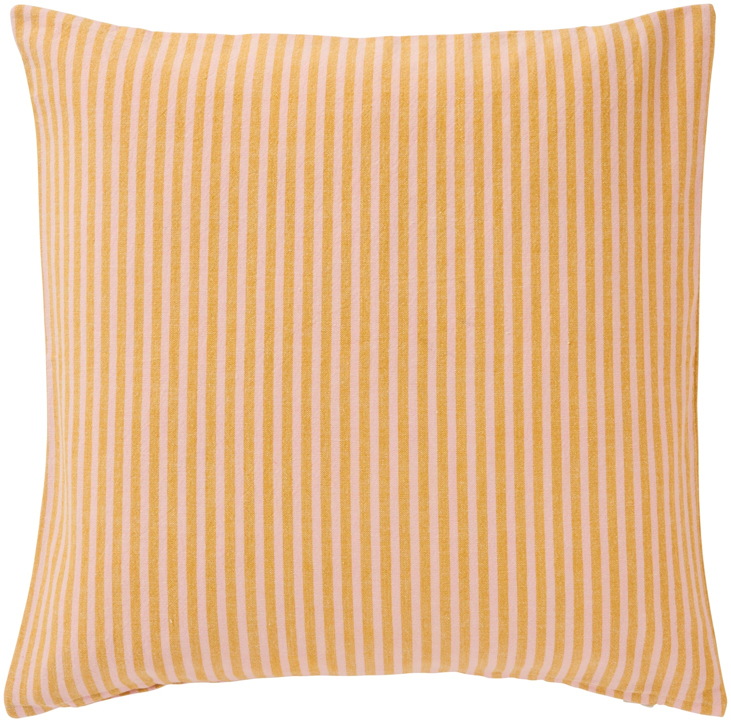 Pudebetræk 50*50 Linea - Mustard/lyserøde striber - Ib Laursen
