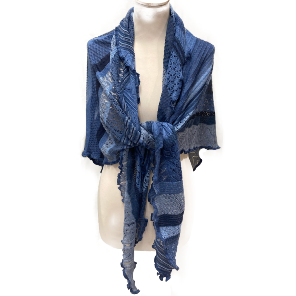 Invero merino uld tørklæde, Jeansblå