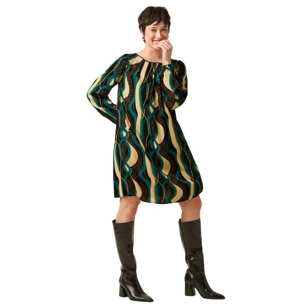 Laura pleat dress elysse - Black - King Louie