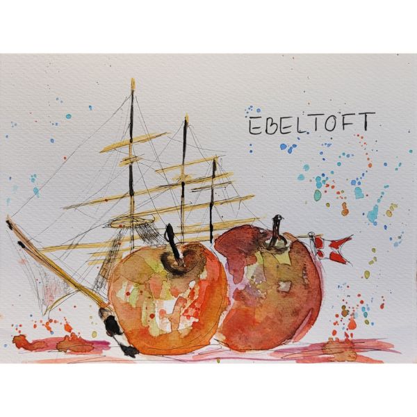 Kunstpostkort - Fregatten Jylland - Susanne Kalmar