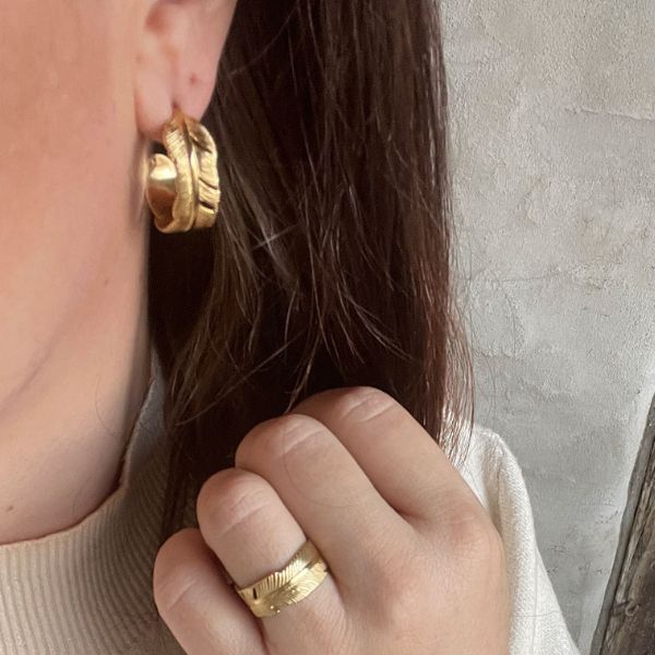 Leafy Hoops - Guldbelagt - Wolff Jewelry