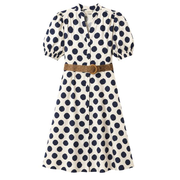 Pippa kjole - Navy prikker - By Lund