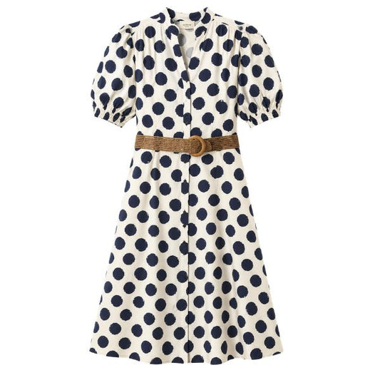 Pippa kjole - Navy prikker - By Lund